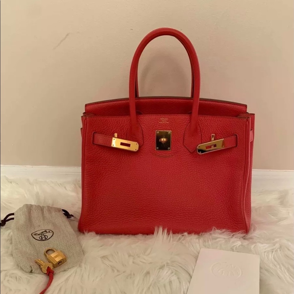hermes birkin 30 rose jaipur taurillon clemence bag